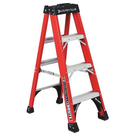 Louisville 4 ft Fiberglass Stepladder, 375 lb Capacity FS1404HD