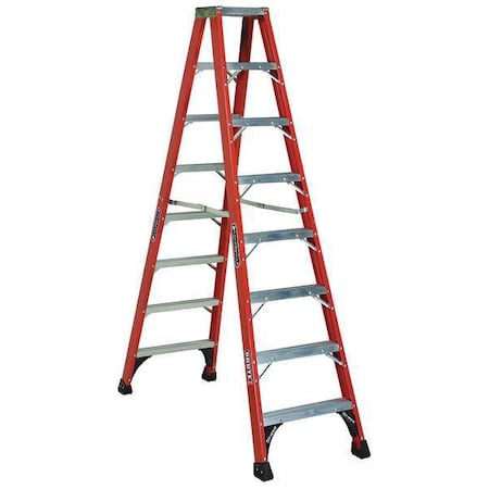 Louisville 8 ft Fiberglass Twin Stepladder, 375 lb Capacity FM1408HD
