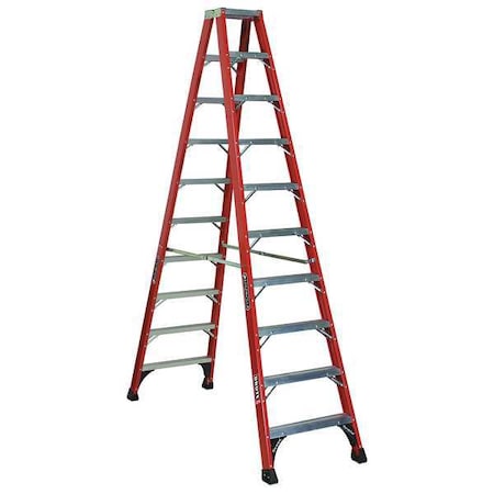 Louisville 10 ft Fiberglass Twin Stepladder, 375 lb Capacity FM1410HD