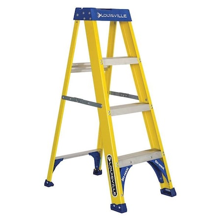 Louisville 4 ft Fiberglass Stepladder, 250 lb Capacity FS2004