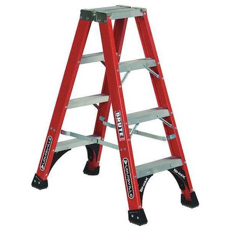 Louisville 4 ft Fiberglass Twin Stepladder, 375 lb Capacity FM1404HD