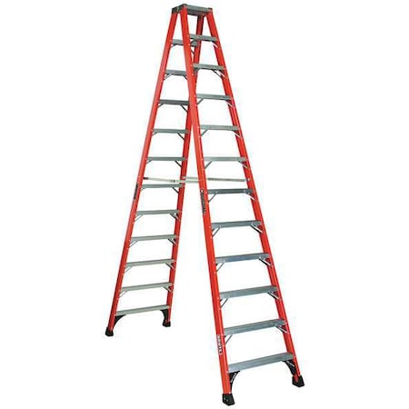Louisville 12 ft Fiberglass Twin Stepladder, 375 lb Capacity FM1412HD