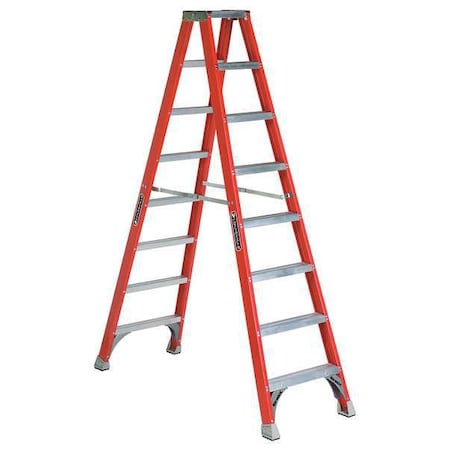 Louisville 8 ft Fiberglass Twin Stepladder, 300 lb Capacity FM1508