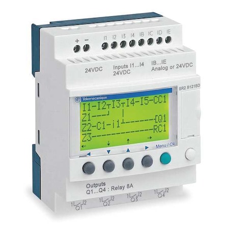 Schneider Electric Logic Relay, 24VAC, With Display SR2B121B