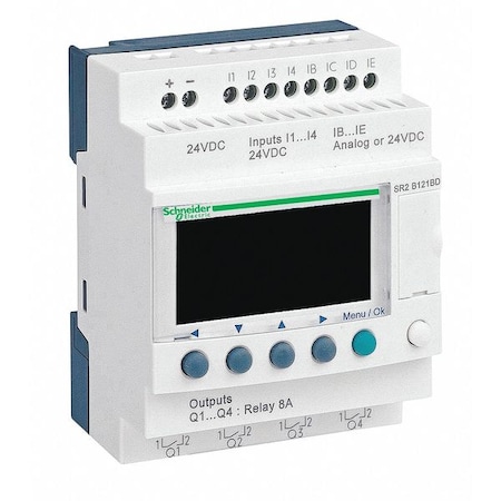 Schneider Electric Logic Relay, Input Voltage 24VDC SR2B121BD