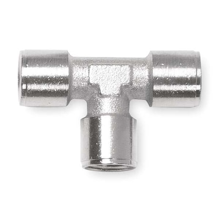 Aignep Usa Tee Nickel Plated Brass Tee, 1/4 in Female NPT X 1/4 in Female NPT 82400N-04