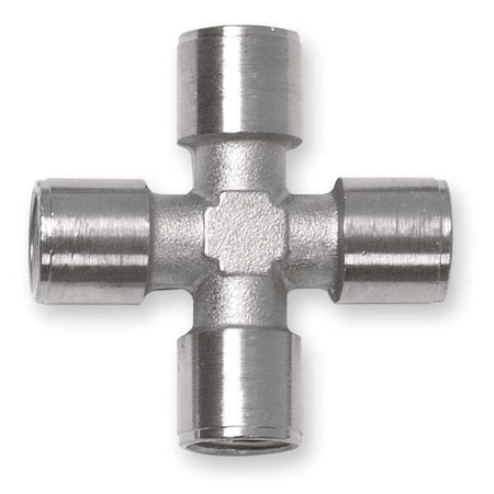 Aignep Usa Cross Nickel Plated Brass Cross, 1/4 in Female NPT X 1/4 in Female NPT 82620N-04