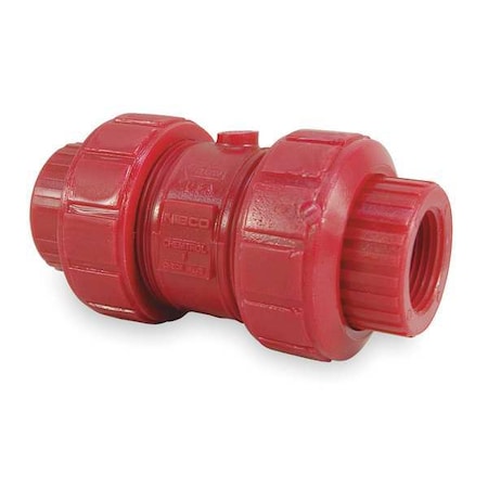 Zoro Select 3/4" FPT Kynar Ball Check Valve T65BC-V 3/4