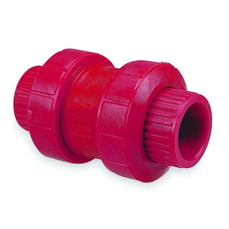 Zoro Select 1" Socket Kynar Ball Check Valve S65BC-V 1