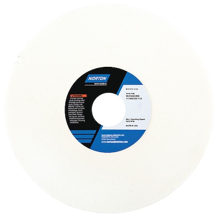 Norton Abrasives Grinding Wheel, T1, 8x1/2x1.25, AO, 80G, PK5 66253043869