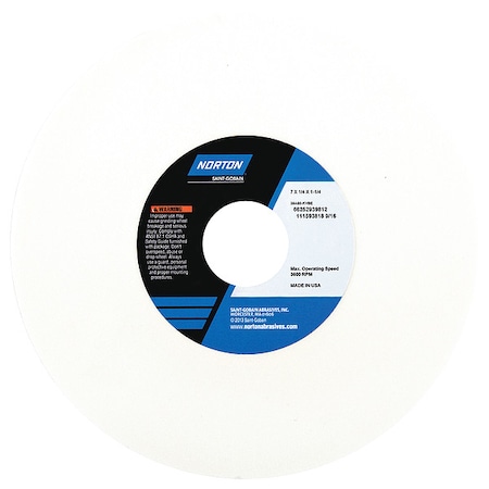 Norton Abrasives Grinding Wheel, T1, 7x1/4x1.25, AO, 80G, PK5 66252939812
