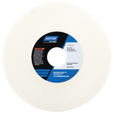 Norton Abrasives Grinding Wheel, T1, 7x1/2x1.25, AO, 80G, PK5 66252941054