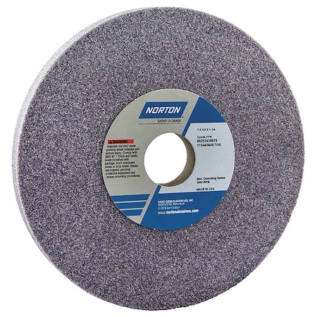 Norton Abrasives Grinding Wheel, T1, 7x1/2x1.25, AO, 46G, PK5 66252938878