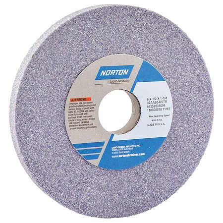 Norton Abrasives Grinding Wheel, T1, 6x1/2x1.25, AO, 60G, PK5 66252835094