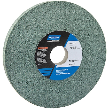 Norton Abrasives Grinding Wheel, T1, 7x1/2x1.25, SC, 80G, PK5 66252941617