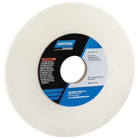 Norton Abrasives Grinding Wheel, T1, 6x1/4x1.25, AO, 80G, PK5 66252835807