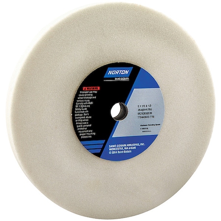 Norton Abrasives Grinding Wheel, T1, 6x1/2x1/2, AO, 60G, PK5 66252836530