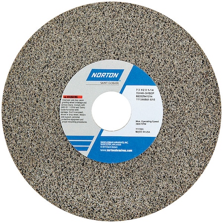 Norton Abrasives Grinding Wheel, T1, 7x1/2x1-1/4, AO, 46G, PK5 66252941204