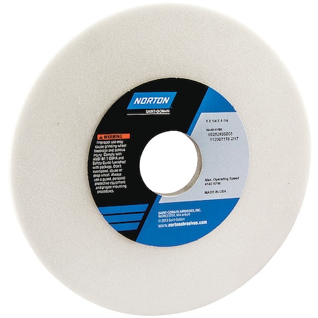 Norton Abrasives Grinding Wheel, T1, 6x1/4x1.25, AO, 60G, PK5 66252835803