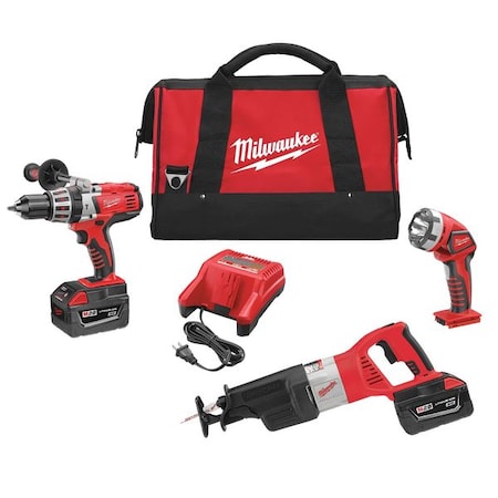 Milwaukee Tool M28 Cordless Combination Kit, Li-Ion, 28.0V, M28 0928-23