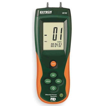Extech Handheld Manometer, 0 to 55.40 In WC HD700