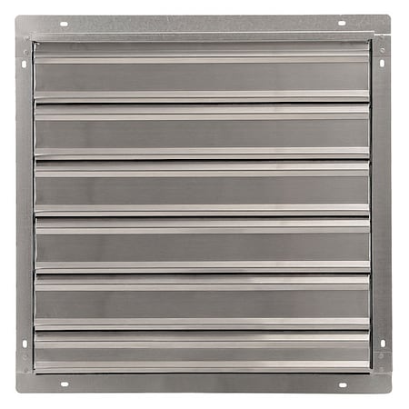 Dayton 24 in 27"H-W 5.75"L Alu Wall Vent Shutter, 24-1/2 in x 24-1/2 in, Aluminum 1C746