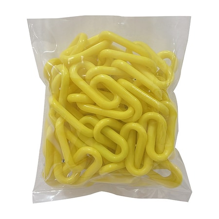 Zoro Select Plastic Chain, 2" x 12 ft.L, Yellow 49AW70