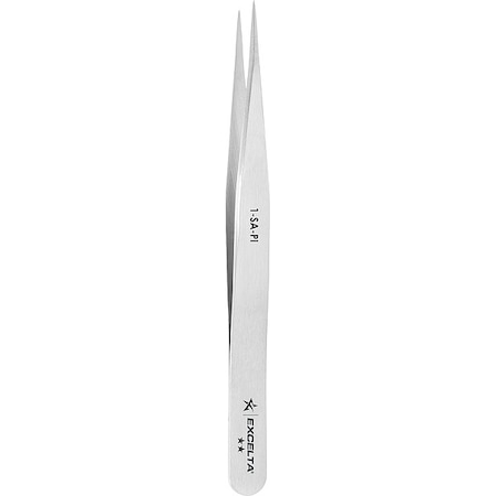 Excelta Tweezers, SS, 4 1/2" L, Straight, Point 1-SA-PI