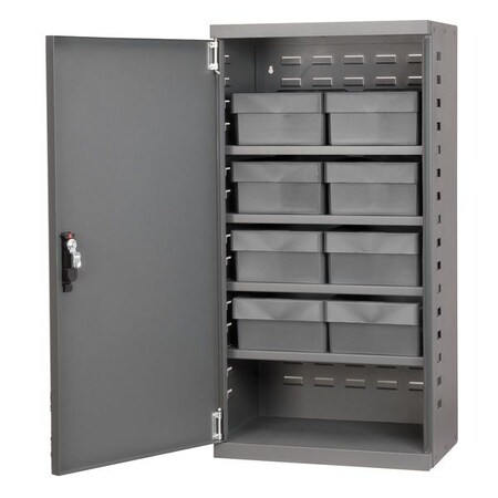 Zoro Select Wall Mount Bin Cabinet, 19-1/4" W, 38" H, 13-1/4" D ACS4C82GRY