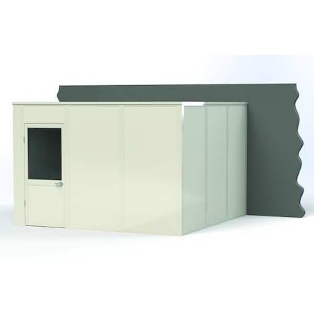 Porta-King 3-Wall Modular In-Plant Office, 8 ft H, 12 ft W, 12 ft D, White VK1DW-WCM 12'x12' 3-Wall