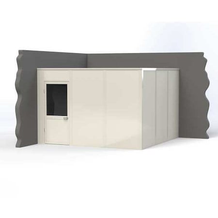Porta-King 2-Wall Modular In-Plant Office, 8 ft H, 12 ft W, 12 ft D, White VK1DW-WCM 12'x12' 2-Wall