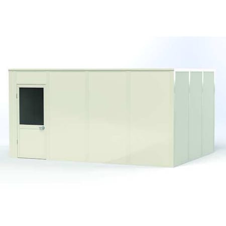 Porta-King 4-Wall Modular In-Plant Office, 8 ft H, 16 ft W, 12 ft D, White VK1DW-WCM 12'x16' 4-Wall