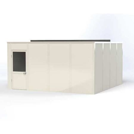 Porta-King 4-Wall Modular In-Plant Office, 8 ft H, 16 ft W, 16 ft D, White VK1DW-WCM 16'x16' 4-Wall
