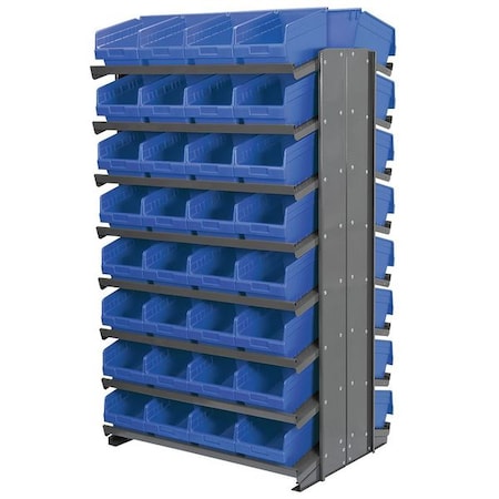 Akro-Mils Steel Pick Rack, 36 in W x 60 in H x 24 in D, 16 Shelves, Gray APRD080B