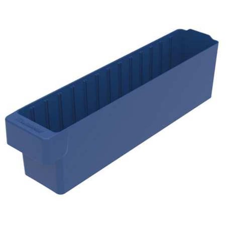 Akro-Mils Drawer Storage Bin, Plastic, Blue, 4 5/8 in H, 3 3/4 in W, 17 5/8 in L 31148BLU