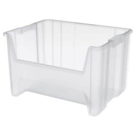 Akro-Mils Stak-N-Store Bin Hang & Stack Storage Bin, 1.7 cu ft, 15 1/4 in L x 19 7/8 in W x 12 1/2 in H 13017SCLAR