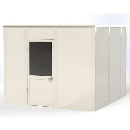 Porta-King 4-Wall Modular In-Plant Office, 8 ft H, 10 ft W, 10 ft D, White VK1STL-WCM 10'x10' 4-Wall