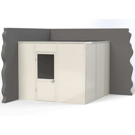 Porta-King 2-Wall Modular In-Plant Office, 8 ft H, 10 ft W, 10 ft D, White VK1STL-WCM 10'x10' 2-Wall