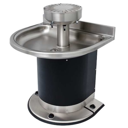 Acorn Controls Black/Silver, Semicircular, Wash Fountain 3543-2-F-DV-VPB-MXTP