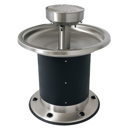 Acorn Controls 6 Station Wash Fountain, Black/Silver, Circular 3506-3-F-BO-DV-VPB-MXTP