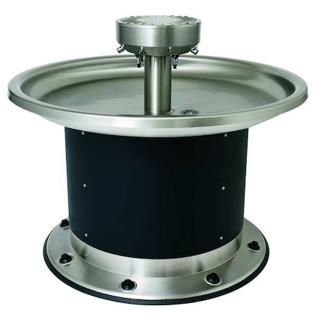 Acorn Controls Eight Station, Circular Wash Fountain, Black/Silver 3508-3-F-BO-DV-VPB-MXTP