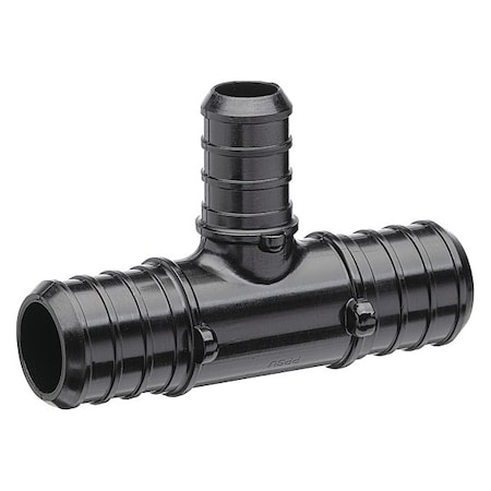 Zurn Tee, Polymer, Barbed3/4in, 3/4in, 1/2in QQPT443X