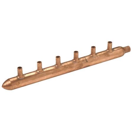Zurn PEX Manifold, Copper, PEX, 15-1/2 In. L QCM43-6GX