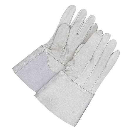 Bdg 64-1-1241 Welding Gloves, Gauntlet Cuff, Straight Thumb, Premium Goatskin, M, 1 PR 64-1-1241-1-0K