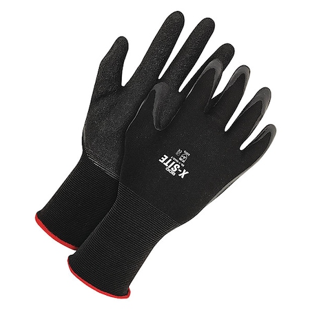 Bdg Coated Gloves, Foam Latex, Rough, Palm, Not Rated Abrasion Level, Black, S (7) 1 PR 99-1-9842-7