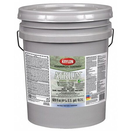 Krylon Interior Paint, Semi-gloss, White, 5 gal. K01317250-20