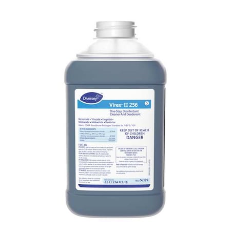 Diversey Deordorizing Cleaner and Disinfectant Concentrate, 2.5L Bottle, Unscented, Blue, 2 PK 04329.