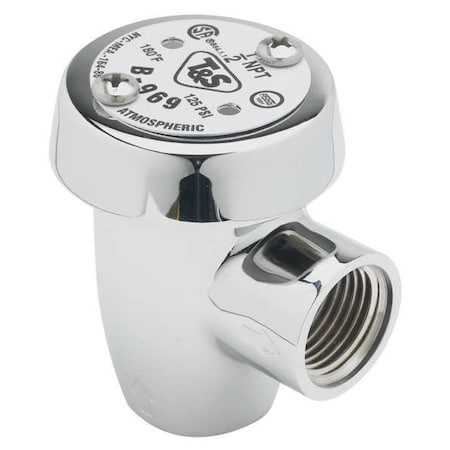 T&S Brass Vacuum Breaker, 1/2 In, Brass B-0969