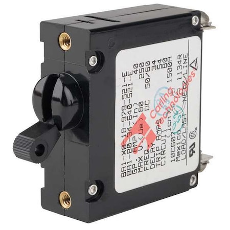 Carling Technologies Circuit Breaker, B Series, 40A, 1 Pole, 277V AC, 1.5kA at 120/240V AC, C Curve BA1-B0-34-640-521-E