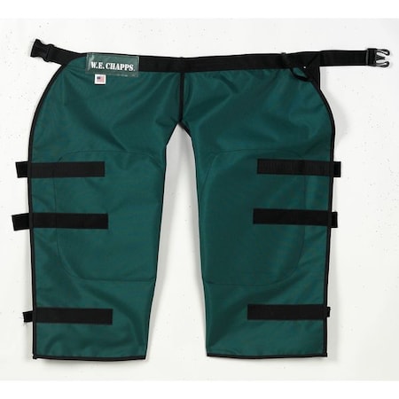 W.E. Chapps Hedge Trimmer Chaps, Cordura Nylon, Heavy Cotton Liner, 29 in Length, Green, Size L HTC09 DK GRN